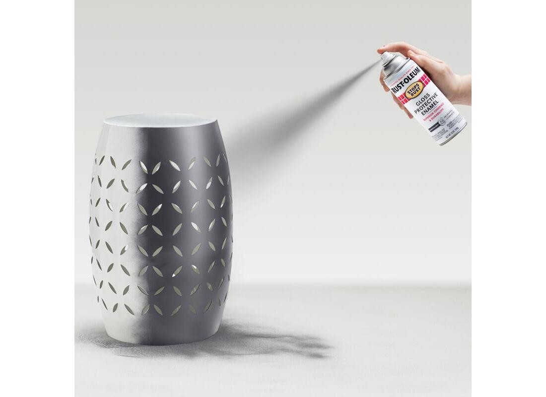 STOPS RUST Protective Enamel Spray Paint, Gloss, Charcoal Gray, 12 oz, Aerosol C