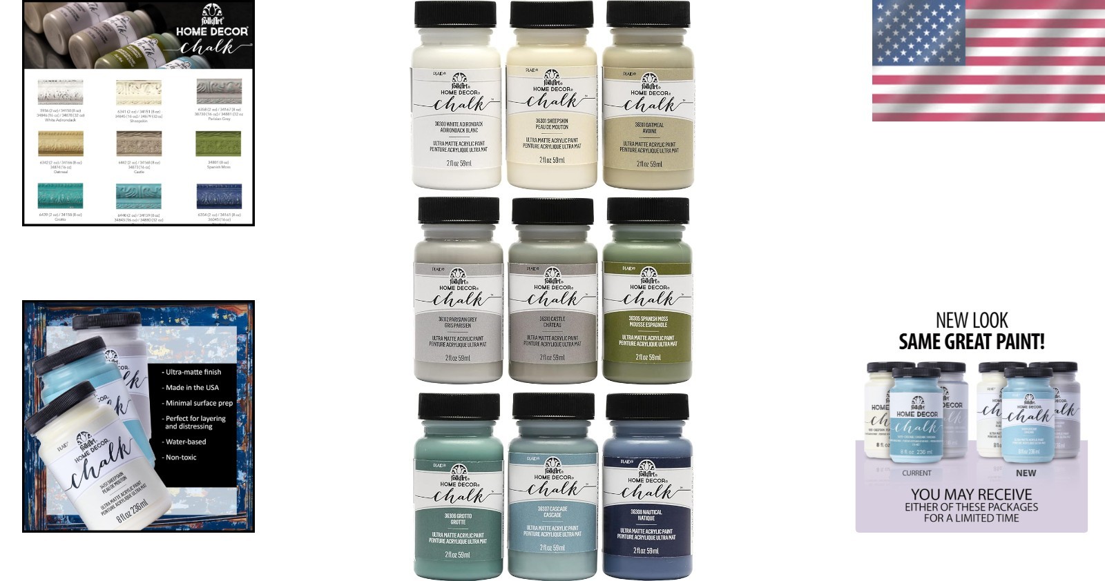 9 Assorted Colors Home Décor Chalk Paint – Non-Toxic, Easy Clean-Up, Ultra-Matte