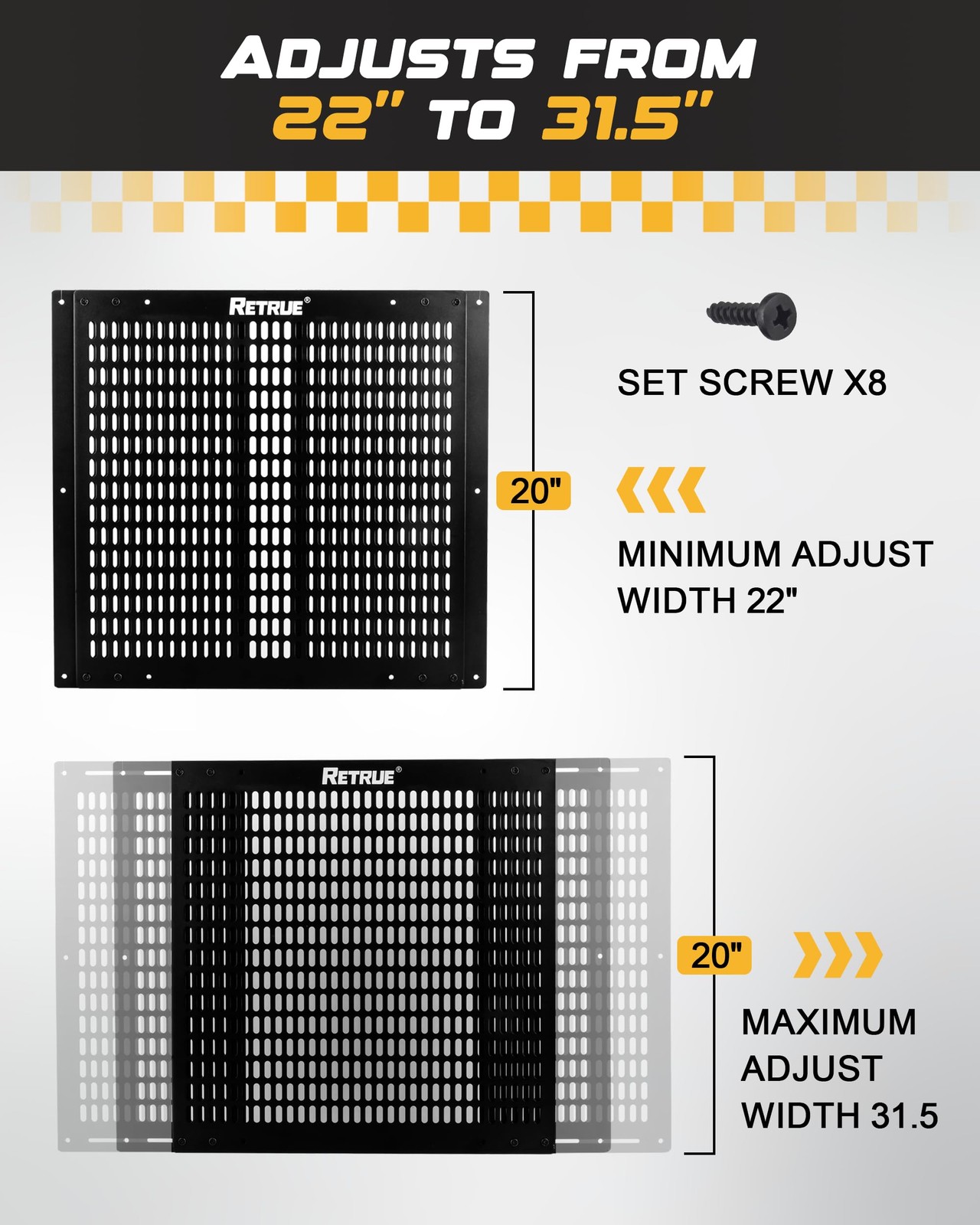 Retrue Rv Screen Door Protector Adjusts From 22 To 31.5 Aluminum Alloy Camper