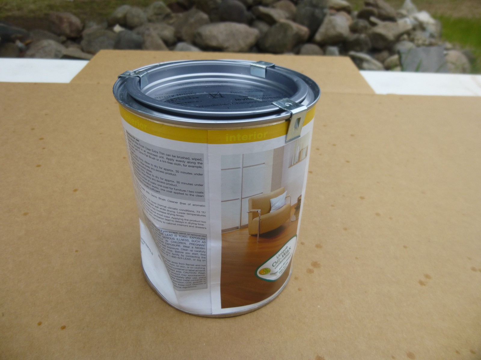 DENTED 0.75 LITER CAN OF OSMO 1101 CLEAR SATIN INTERIOR WOOD FINISH 25.3 OUNCES
