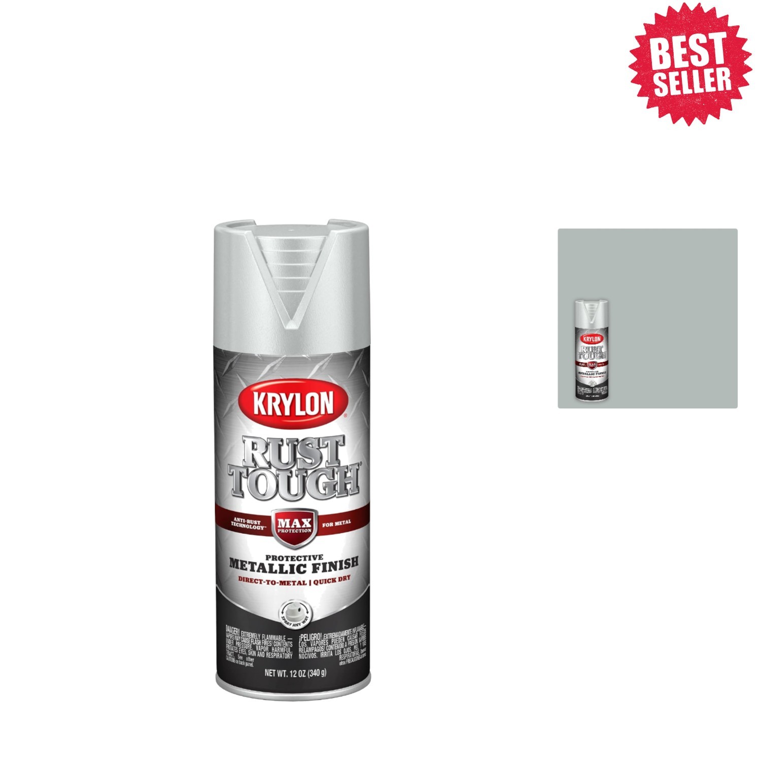 Krylon 12 oz Metallic Enamel Spray – Brilliant Gloss for Indoor/Outdoor Use