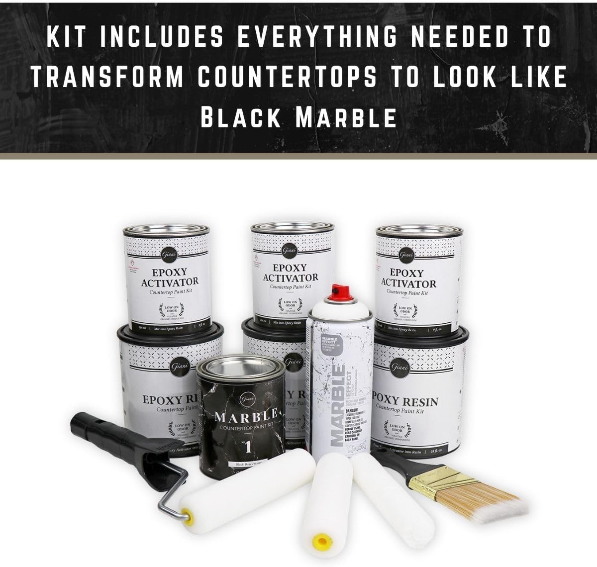 Marble Easy Epoxy Countertop Paint Kit Belgotta Black