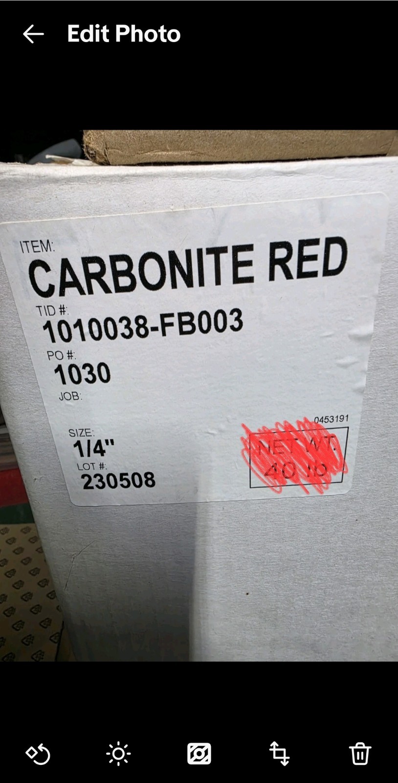 Carbonite Red Epoxy Floor Paint Chips 5lbs