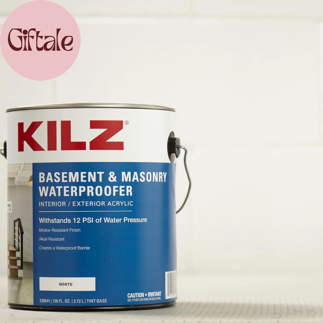 KILZ Basement and Masonry Waterproofing Paint, Interior/Exterior, White, 1 Gallo