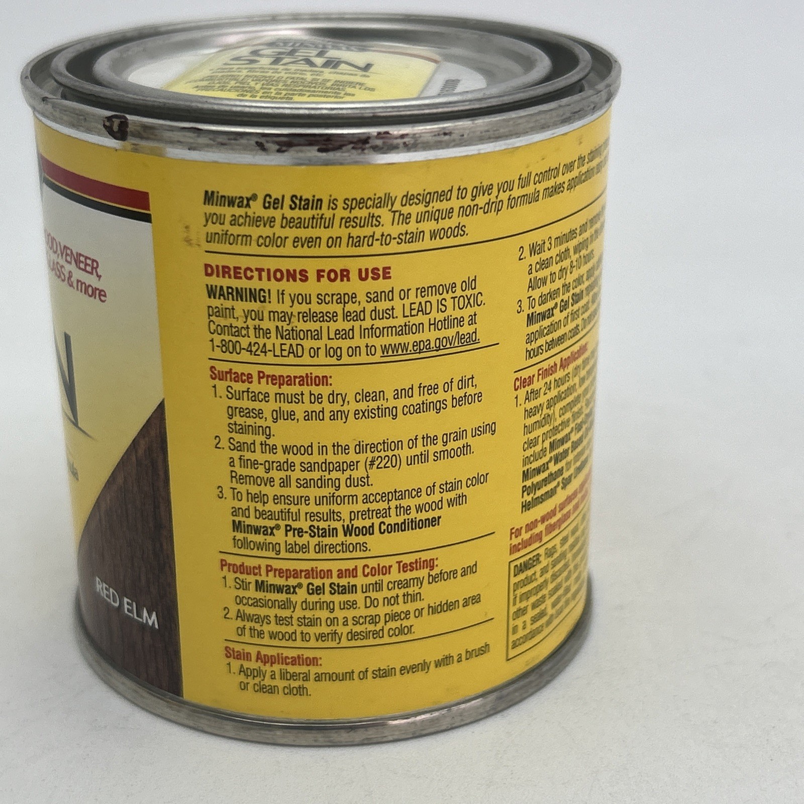 Minwax Interior Wood Gel Stain Red Elm 1/2 pint 8 oz BRAND NEW Discontinued