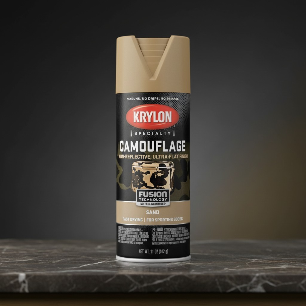 Camouflage Spray Paint, Ultra Flat, Khaki, 11 Oz