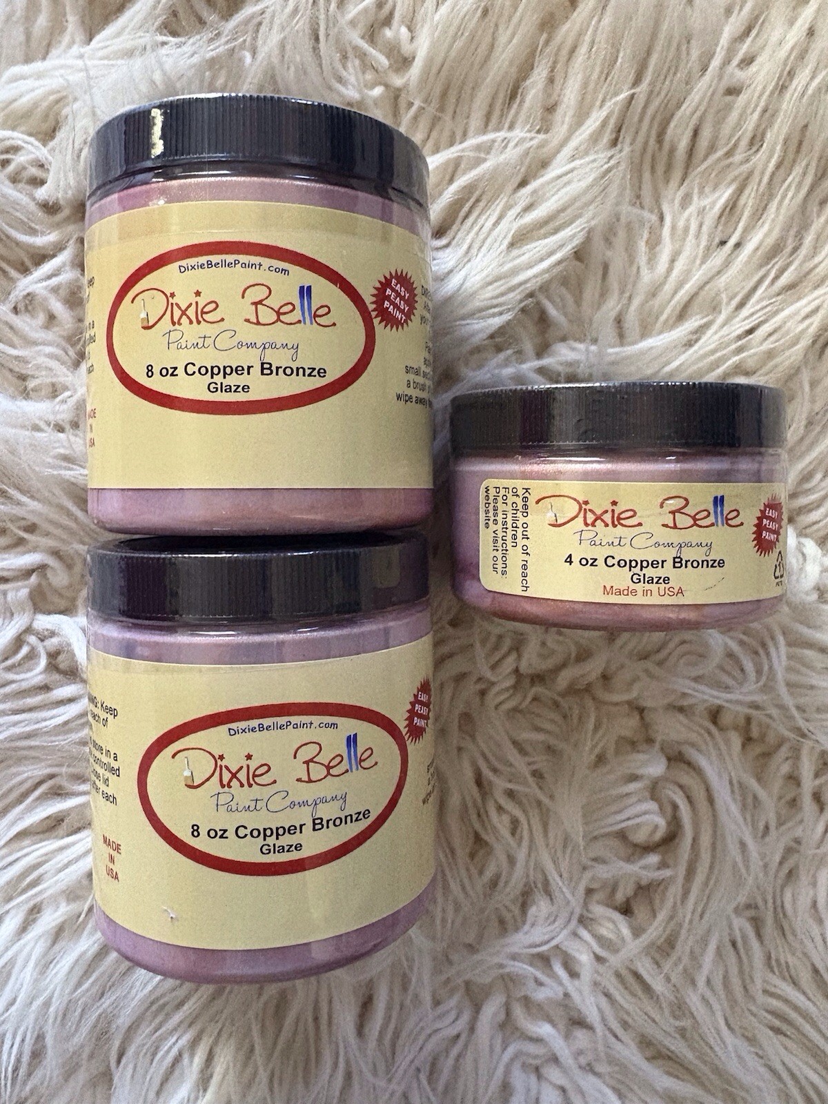 Dixie Belle Chalk Paint Company Copper Bronze Glaze Finishing Coat Bundle of 3