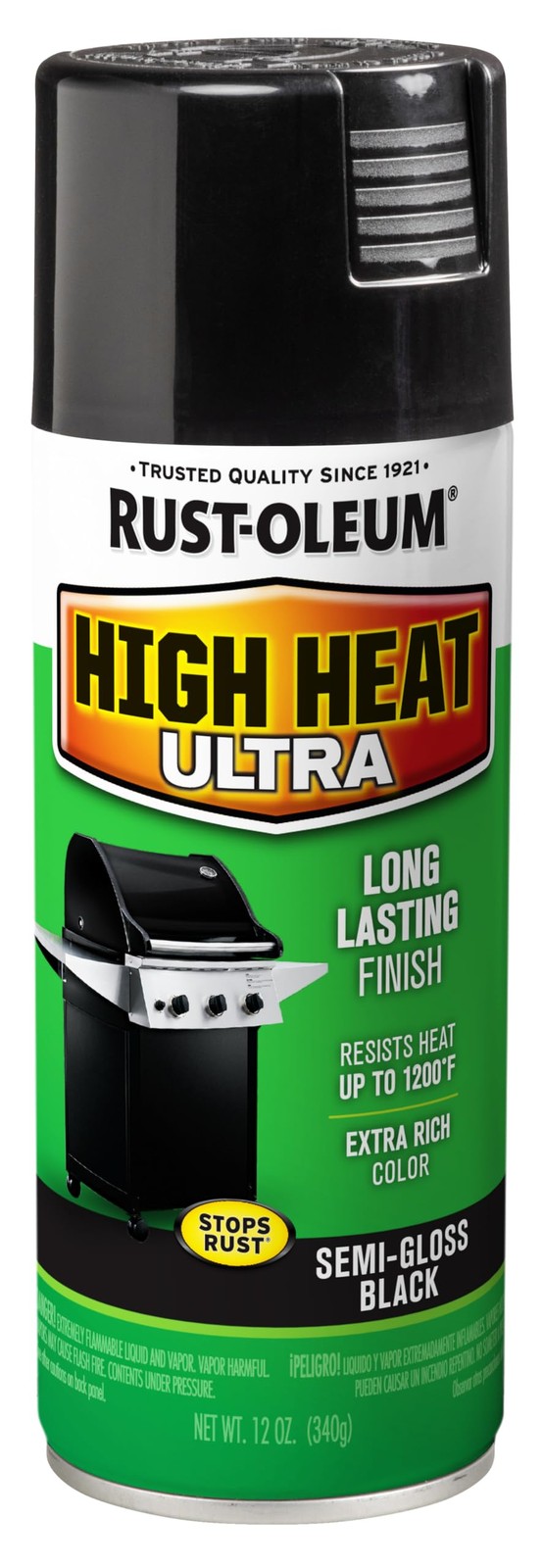 Rust-Oleum 241169 High Heat Ultra Spray Paint, 12 12 Ounce (Pack of 1), Black