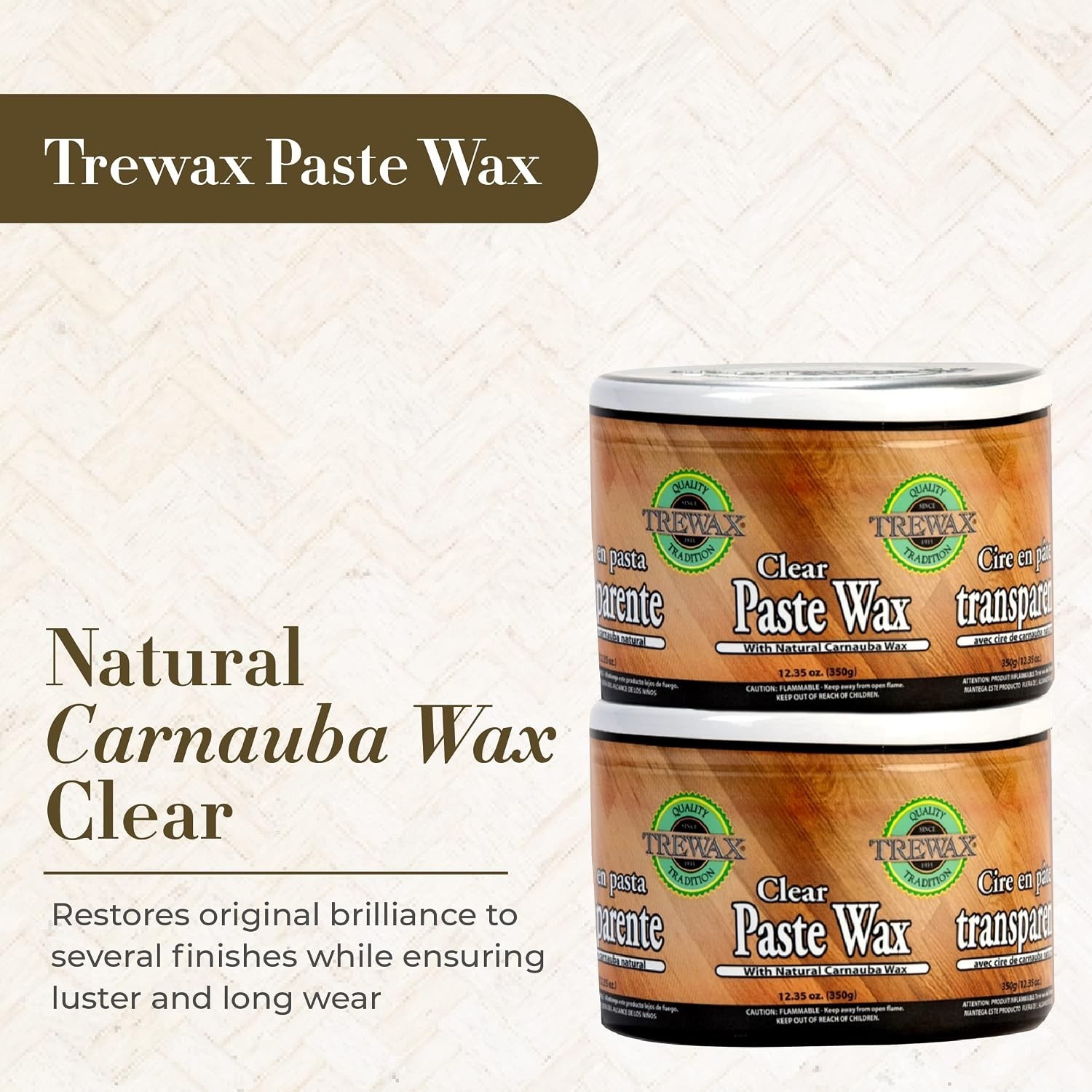 Carnauba Wax Paste – 2-Pack, 12.35 oz, Clear Finish