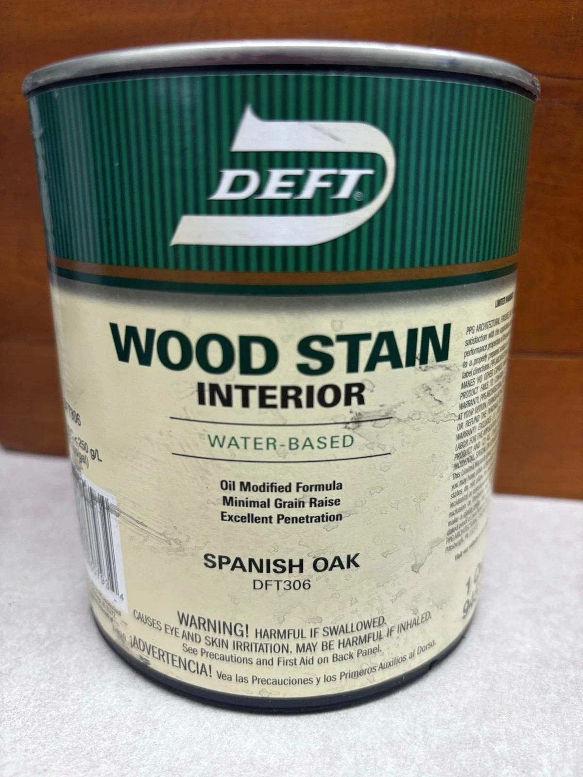 NEW DEFT/PPG WB Oil Modified Wood Stain – Spanish Oak DFT306 -1 Quart FREE SHIP