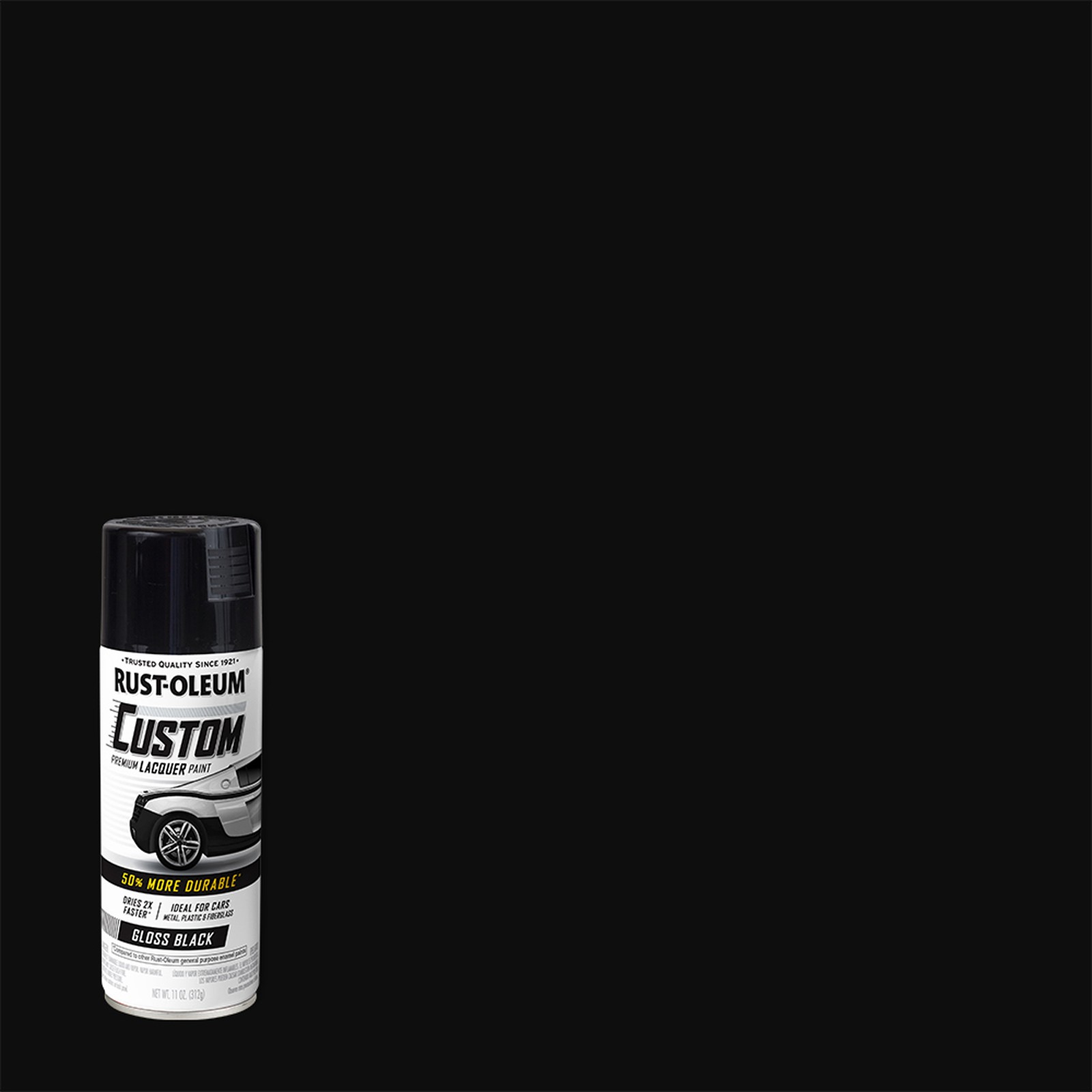 Automotive Custom Lacquer Gloss Spray Paint Black 11 oz