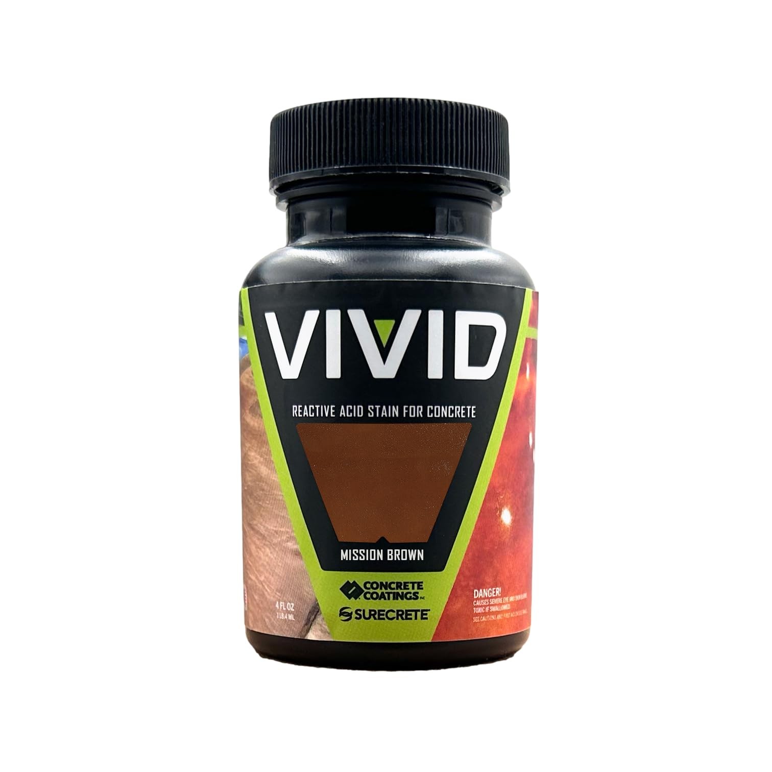 Vivid Acid Stain for Concrete | Mission Brown | 4 oz Tester