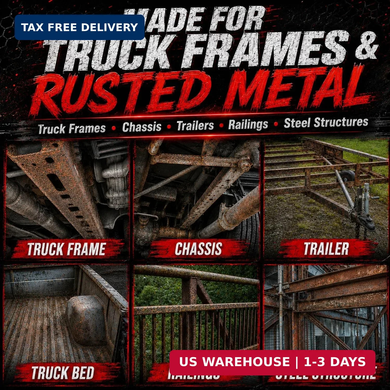 2-in-1 Rust Converter & Metal Primer, Reformer Paint Over Rust for Frame – 35 oz