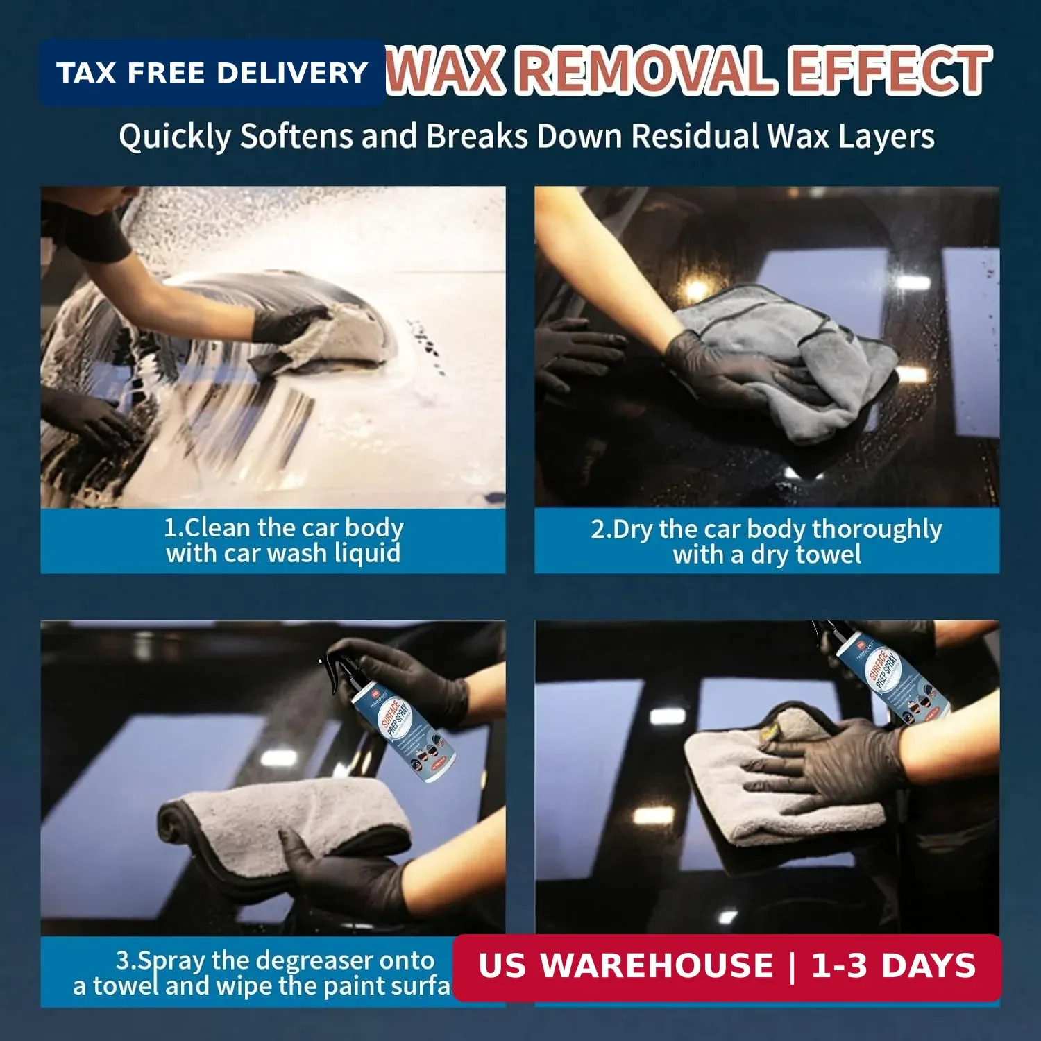 Surface Prep Spray Automotive Surface Degreaser for Auto Paint Prep, Easy Spray-
