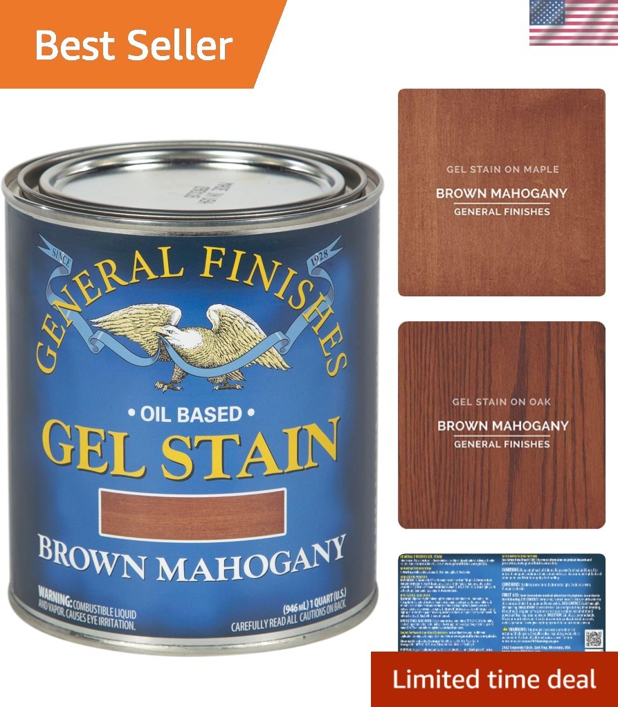Oil Base Gel Stain, 1 Quart, Brown Mahogany