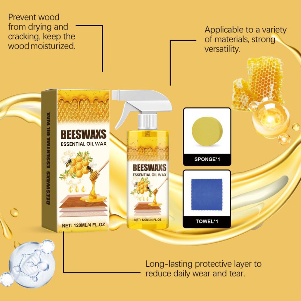 120ml Natural Micro-Molecularized Beeswax Spray, Beeswaxs Essential Oil Wax