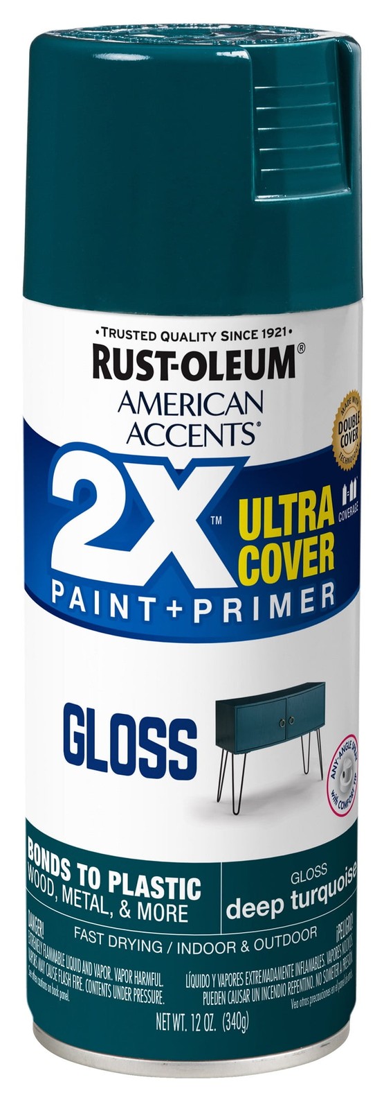 (2 pack) Deep Turquoise, American Accents 2X Ultra Cover Spray Paint- 12 oz