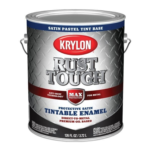 (2)-Krylon Rust Tough Oil-Based Satin Rust Control Enamel, Pastel Base, 1 Gal.