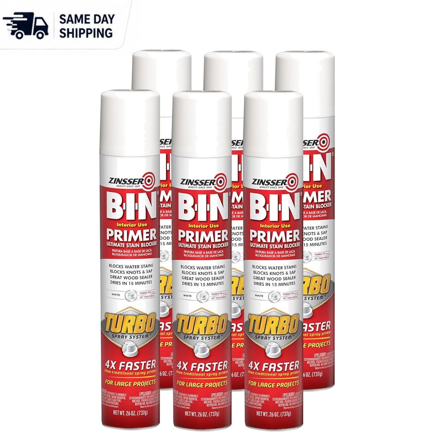 Stain Resistant B-I-N Primer with Turbo Spray, Perfect for Disaster Restoration