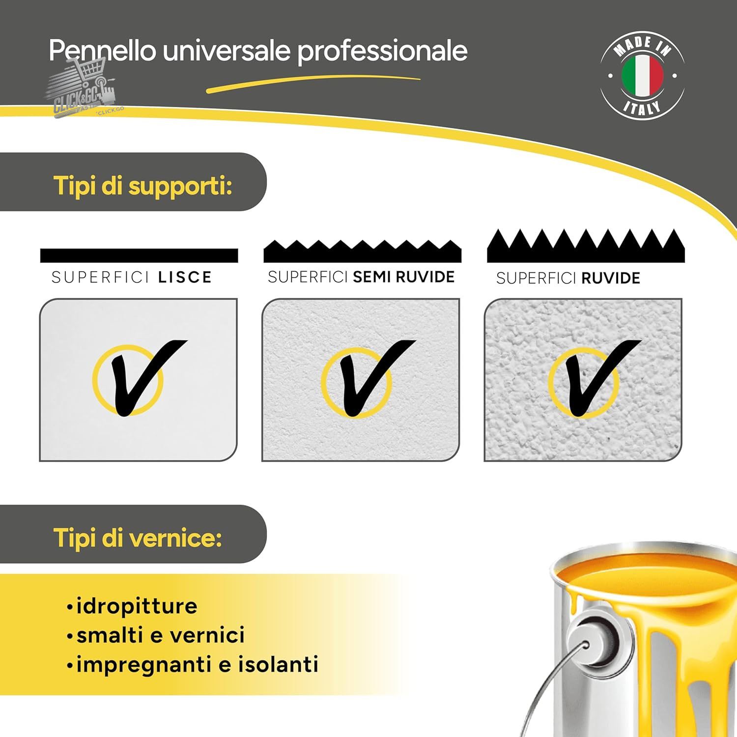Brush – Universal Paint And Enamel Brush for Walls, Walls, Wood And