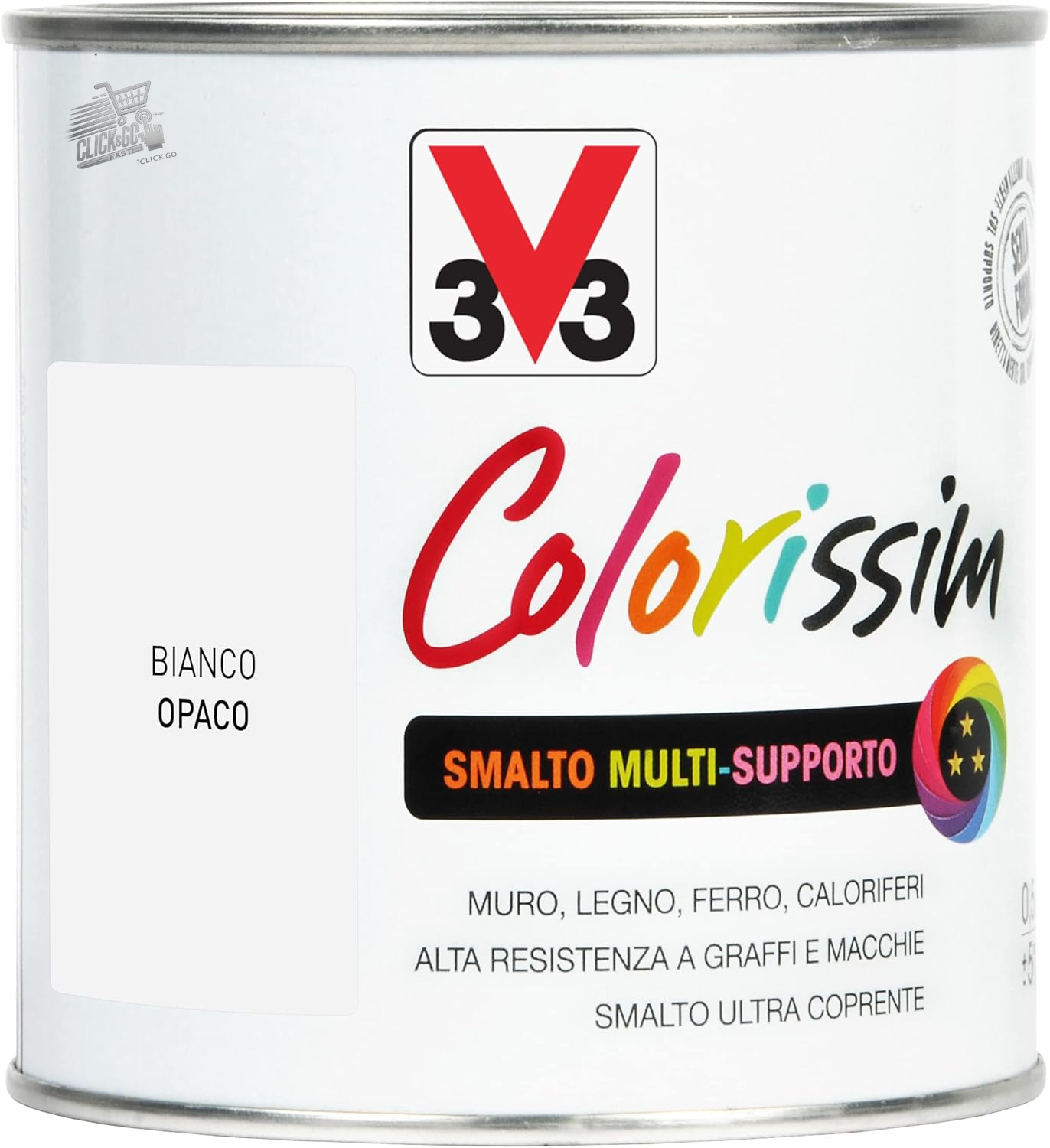 Multi-support enamel colorissim matte white 0.5L V33 paint iron wood wall P