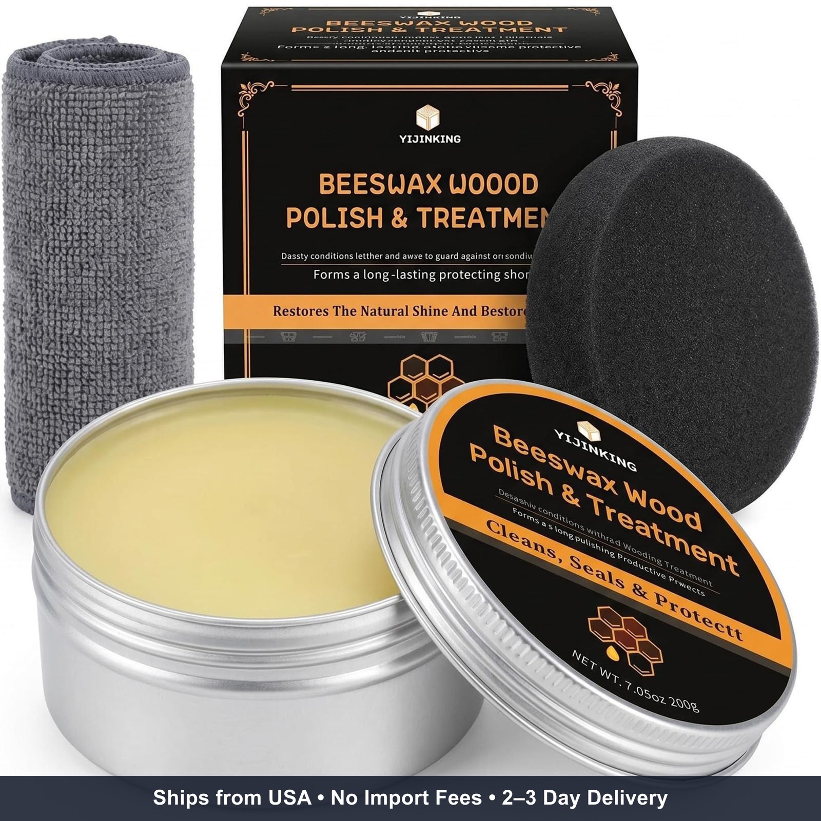 Beeswax Wood Polish, Premium Wood Conditioner, Multipurpose Wood Cleaner & Wood