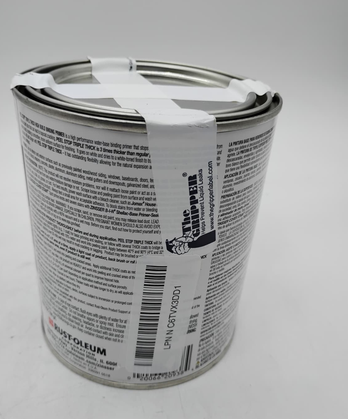 ZINSSER Peel Stop Triple Thick High Build Binding Primer Clear White 1 Quart