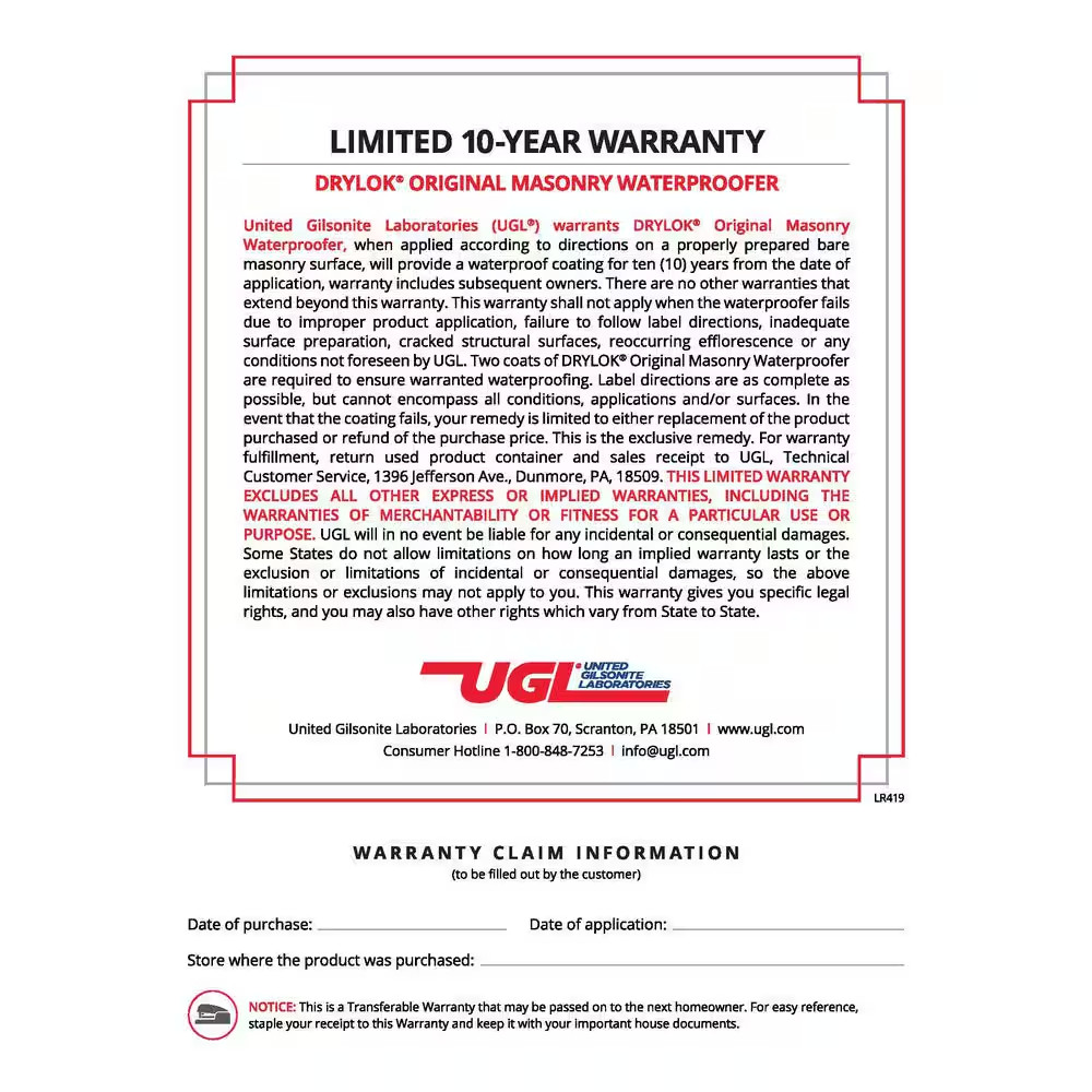 Original 5 Gal. White Flat Latex Interior/Exterior Basement and Masonry Waterpro