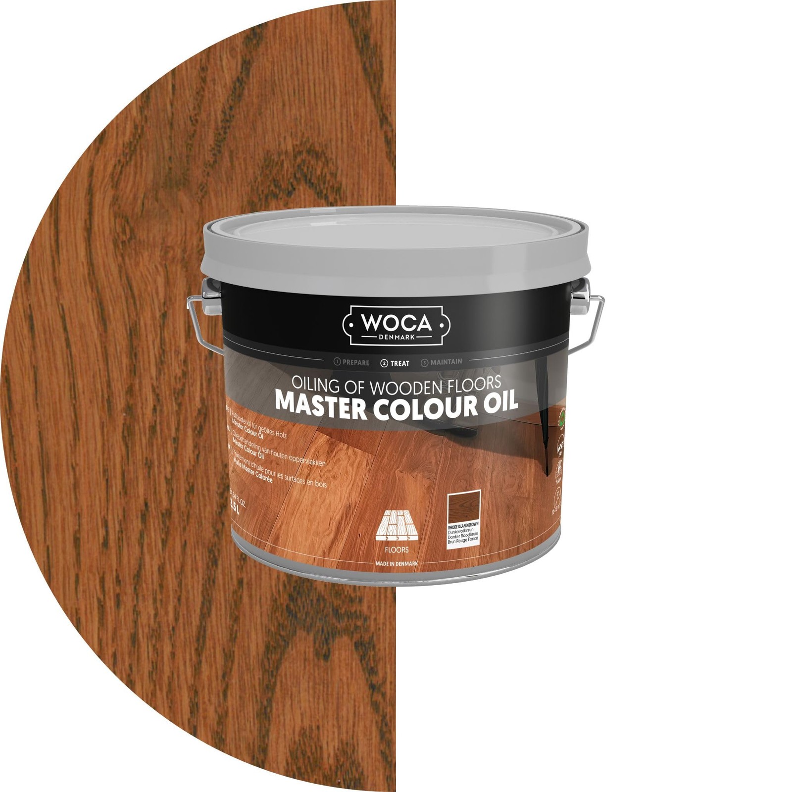 WOCA Denmark – Master Color Oil – Plant Based 1.5oz, Rhode Island Brown