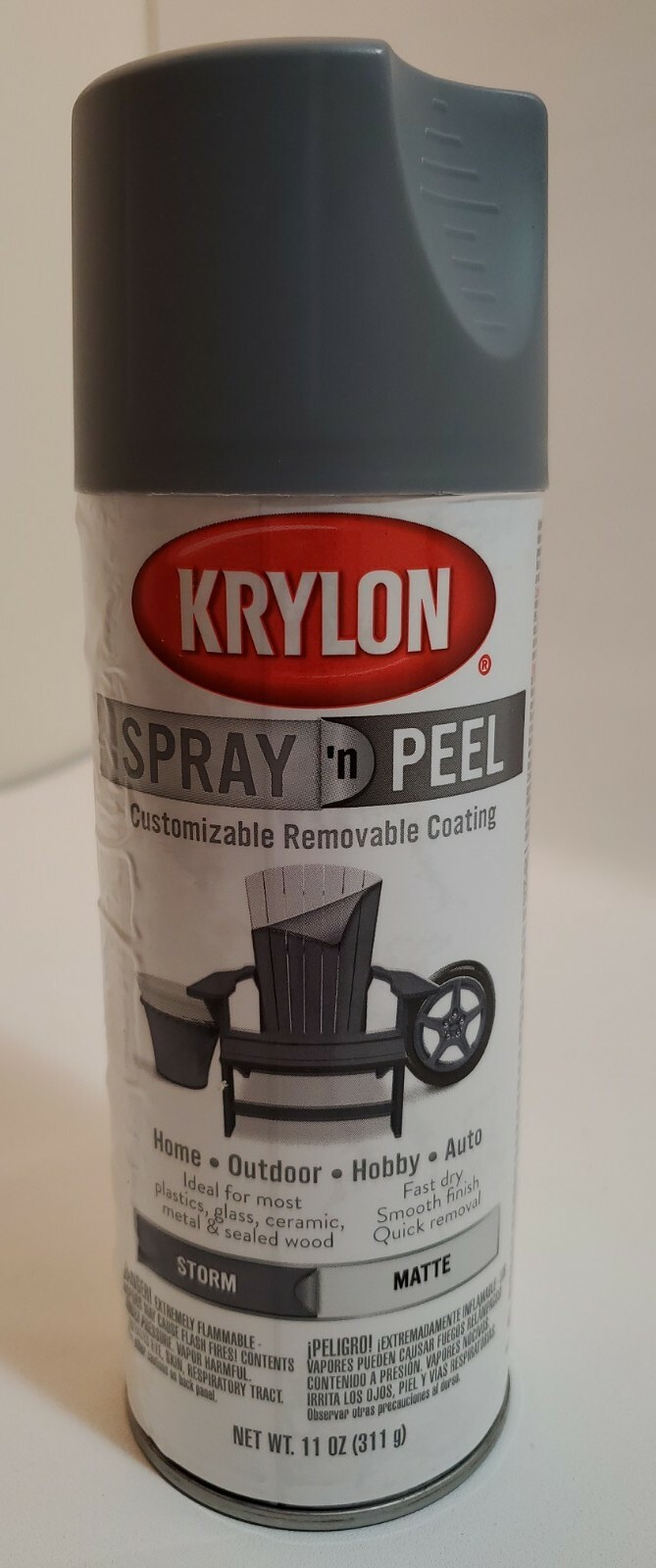 Krylon 11 Oz Spray N Peel Storm Grey Matte Removable Coating Peelable Coating