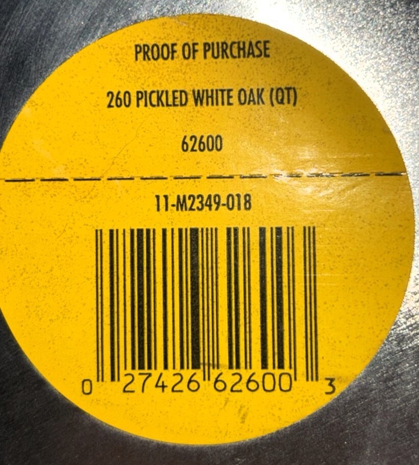 MINWAX PICKLED OAK 260 INTERIOR OIL BASED WOOD FINISH STAIN QUART
