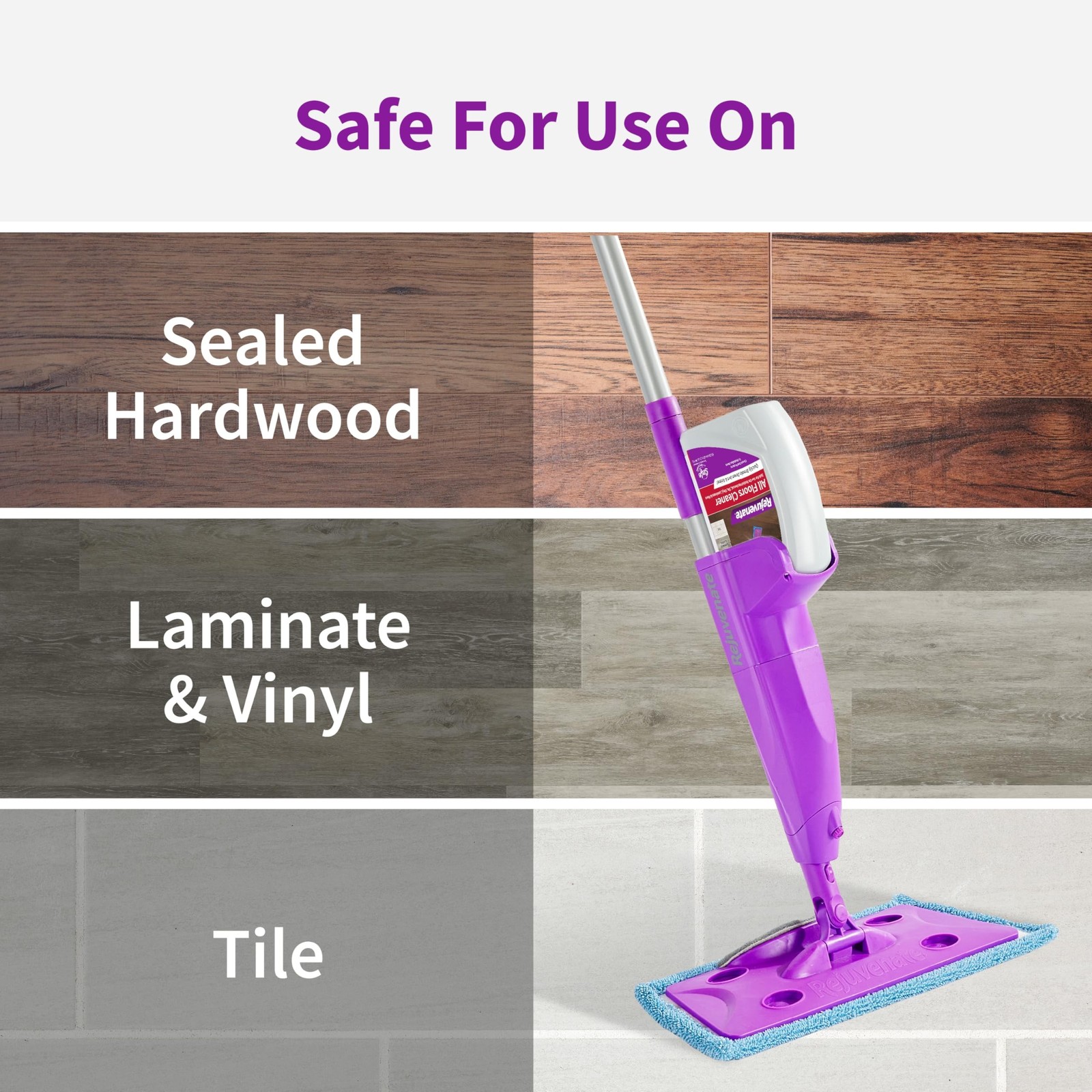 Rejuvenate Click N Clean Multi-Surface Spray Mop All-in-One Kit Cleans and Re…