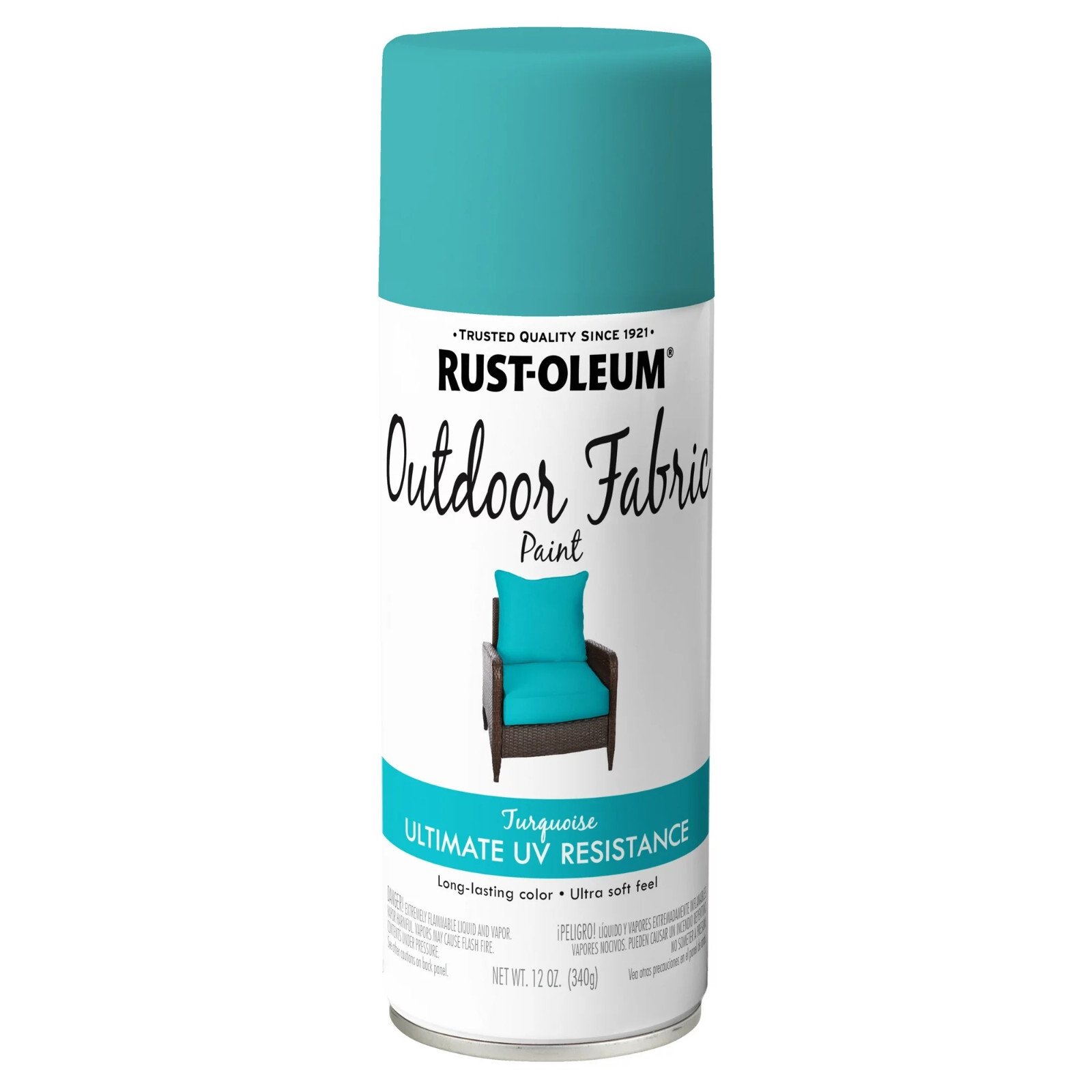Rust-Oleum OUTDOOR FABRIC SPRAY PAINT • TURQUOISE • UV RESISTANCE SOFT FEEL Blue