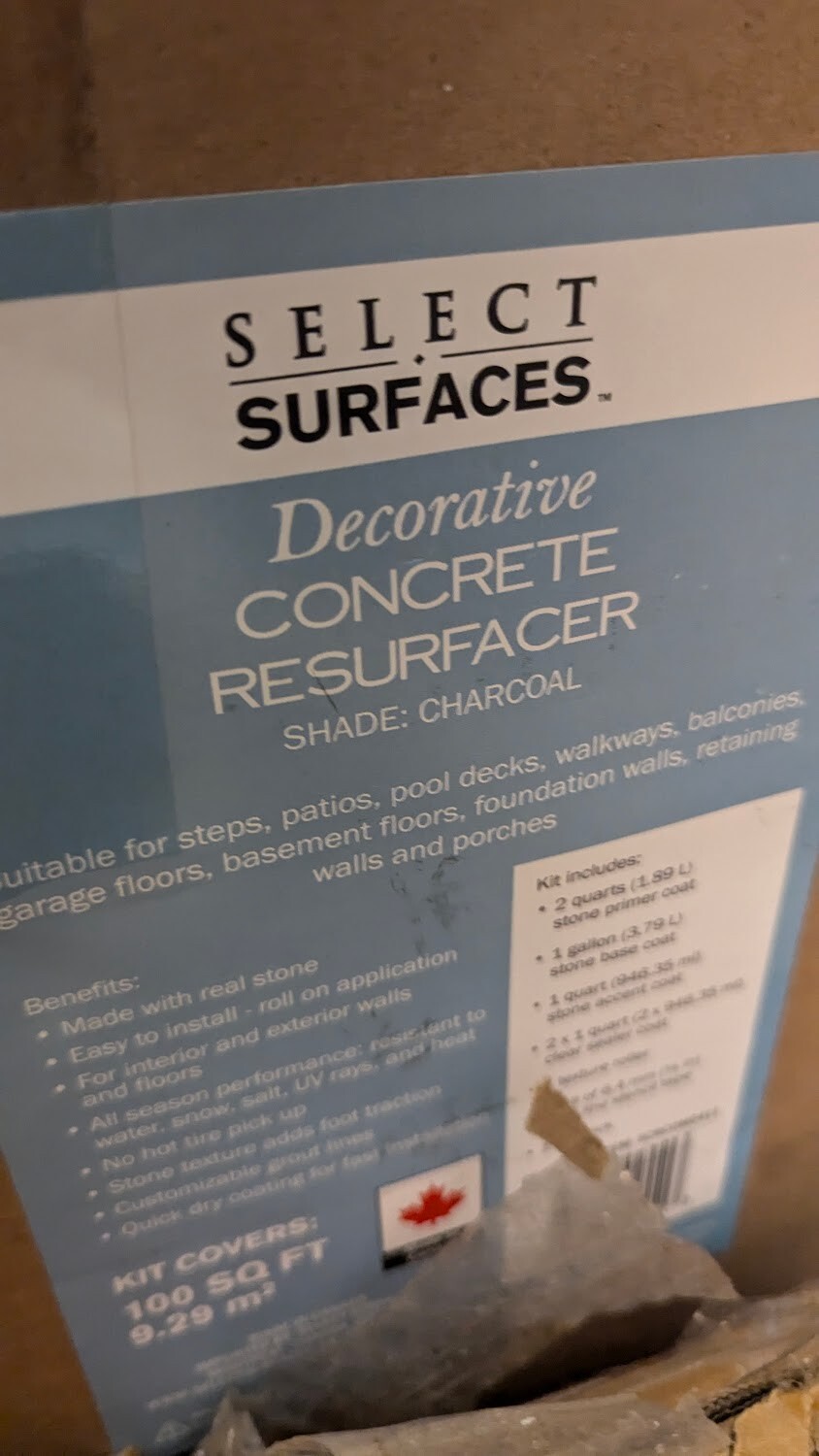 SELECT SURFACE CONCREE RESURFACER KIT CHARCOAL SCRCOM0411