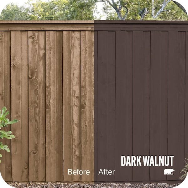 1 & 5 gal. #PFC-25 Dark Walnut Solid Color House and Fence Exterior Wood Stain