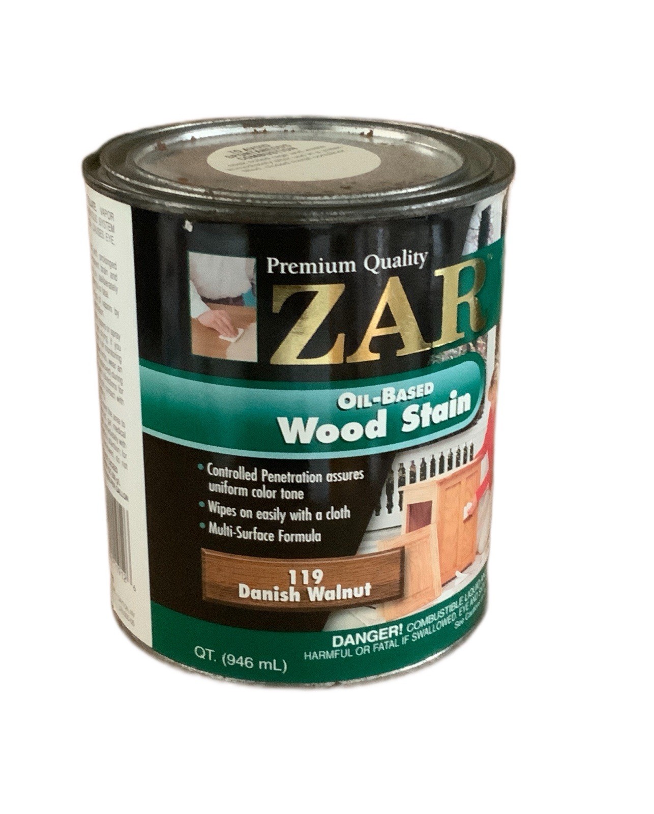 ZAR Quart 119 Dutch Walnut Oil Based Interior Wood Stain 11912 17A17 Can