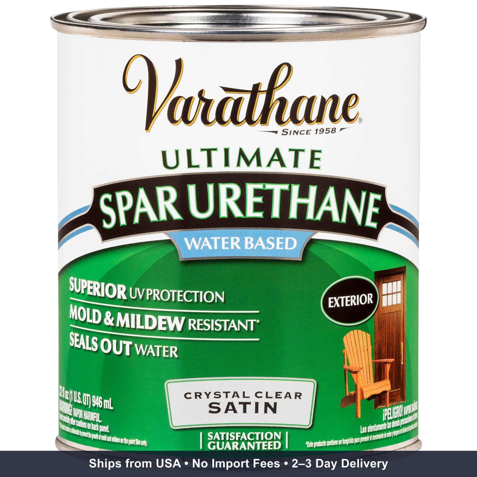 Varathane 250241H Water-Based Ultimate Spar Urethane, Quart, Satin