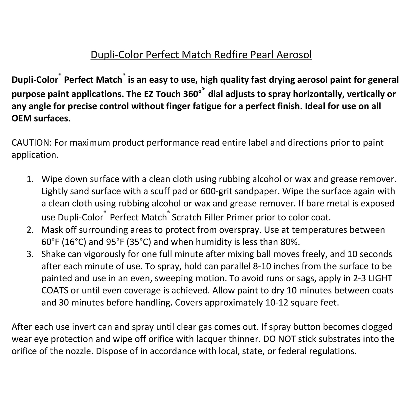 Dupli-Color EBFM03797 Perfect Match Automotive Spray Paint – Ford Redfire…