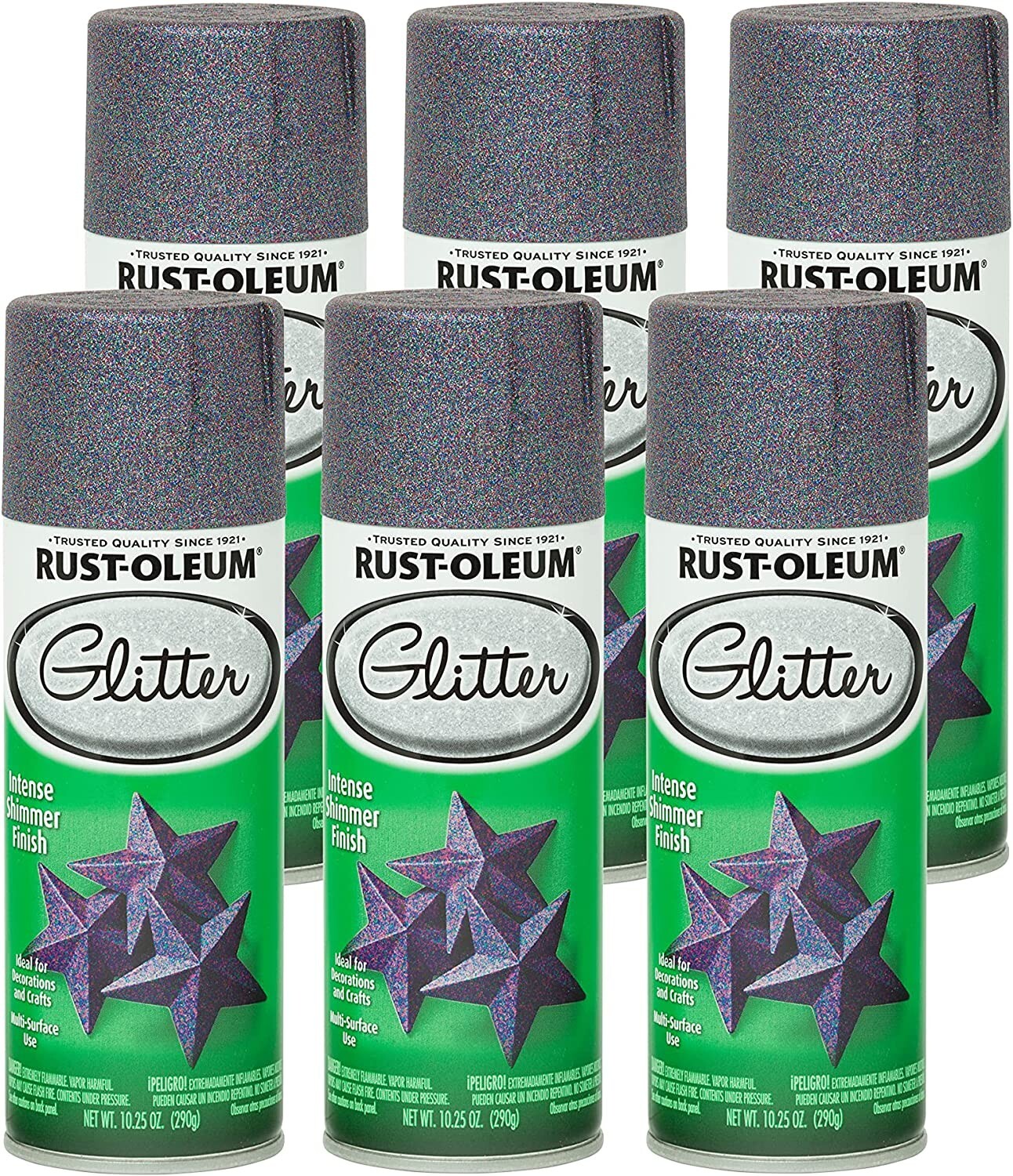 Rust-Oleum 278073 Specialty Spray, Purple Glitter, 10.25 Ounce (Pack of 6)