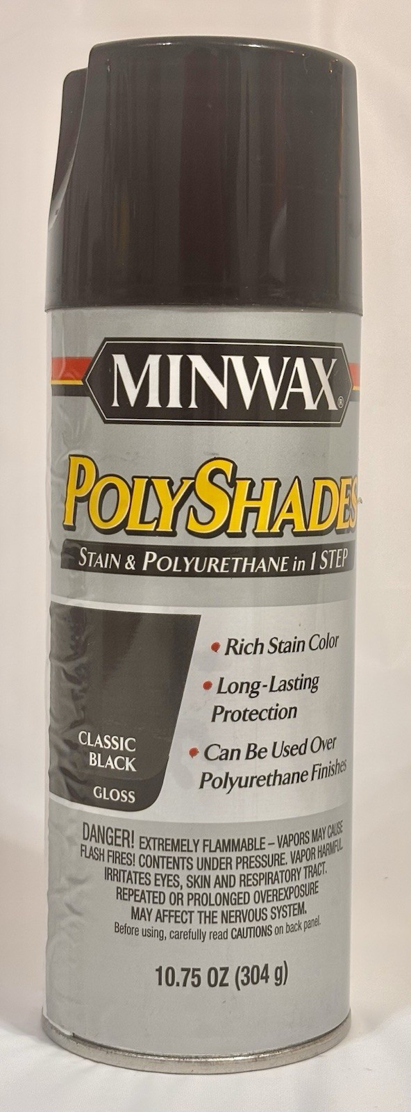 Minwax PolyShades CLASSIC BLACK GLOSS 10.75 oz Stain & Polyurethane Spray NEW