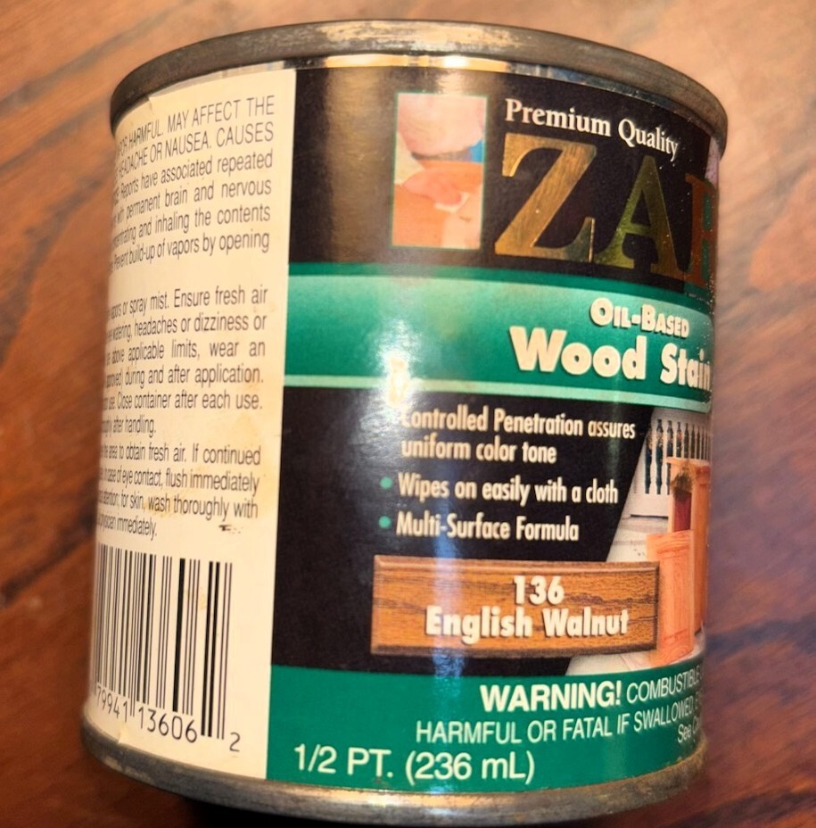 Zar Interior Stain 136 ENGLISH WALNUT 1/2 Pint