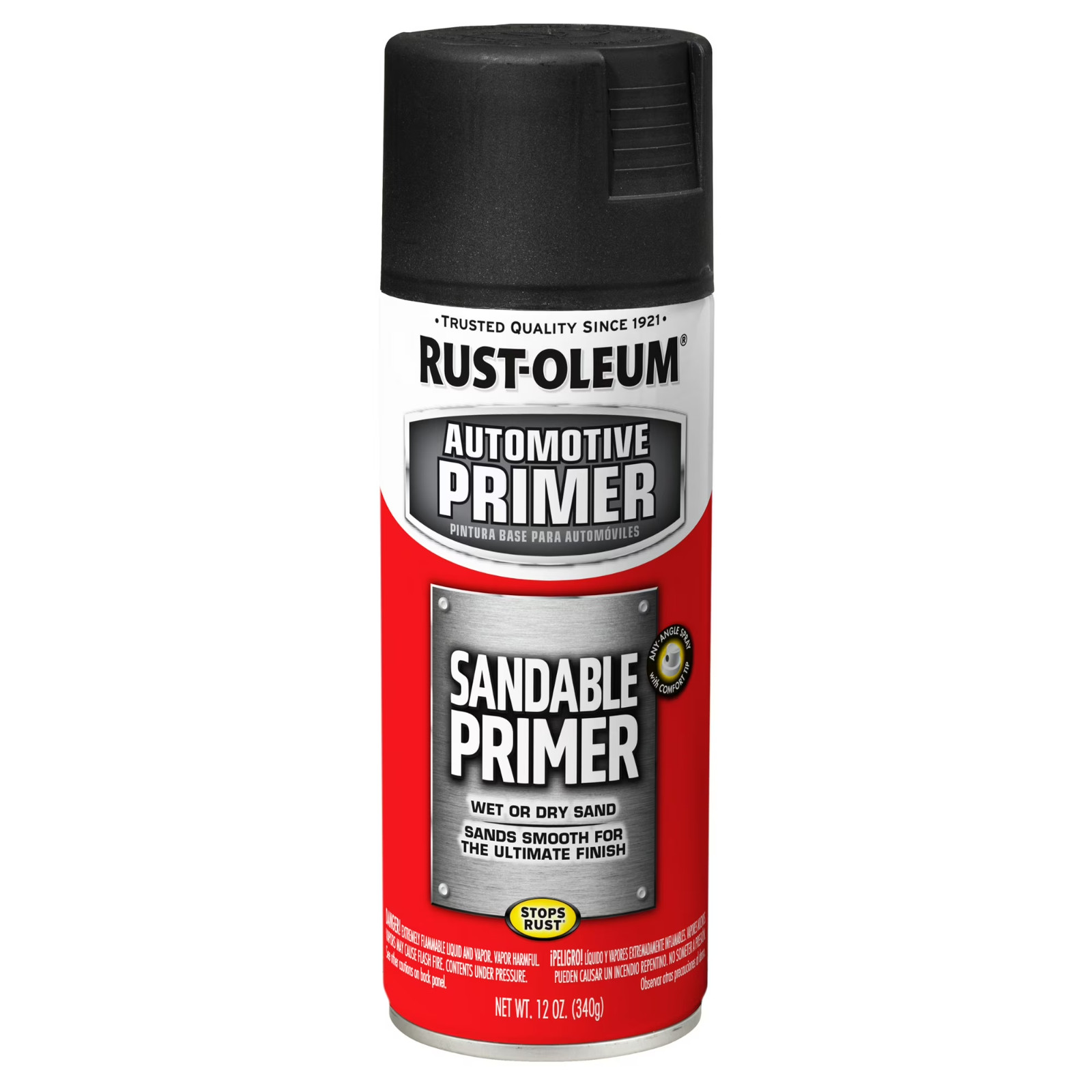 Black, Rust-Oleum Automotive Sandable Primer Spray-249418, 12 oz, 6 Pack
