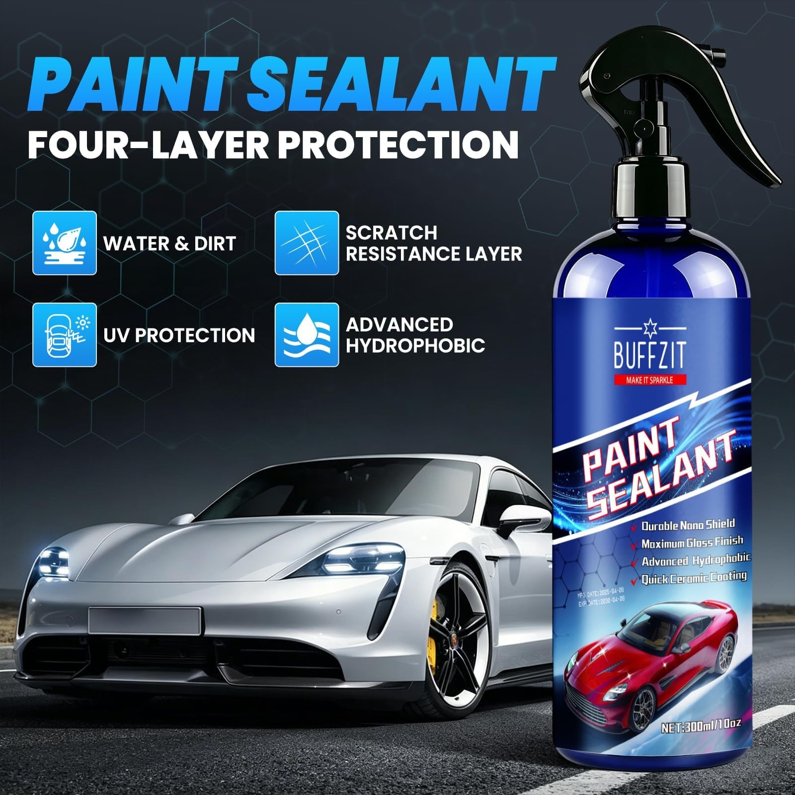 Paint Sealant Spray Quick Effect Coating Agent for High Gloss Shine & Protect…