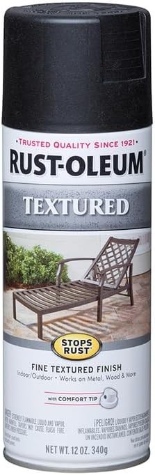 Rust-Oleum Anti-Rust Textured Spray Paint, 12 oz, Black, (Pack of 6)