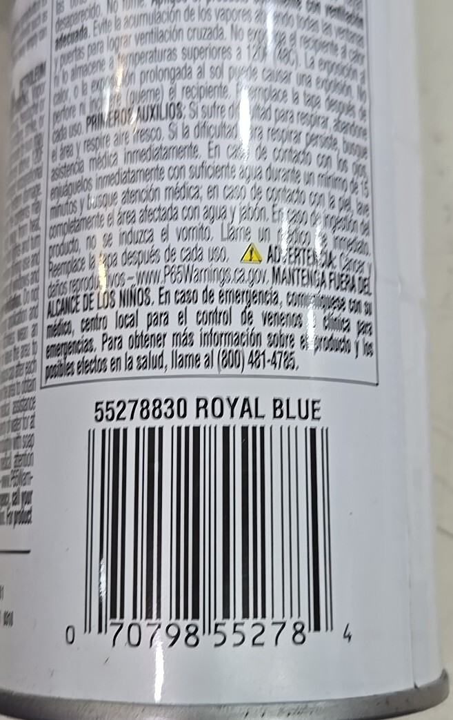 Pack of (5) Royal Blue Spray Paint 11 Oz. Quick Drying Made USA.