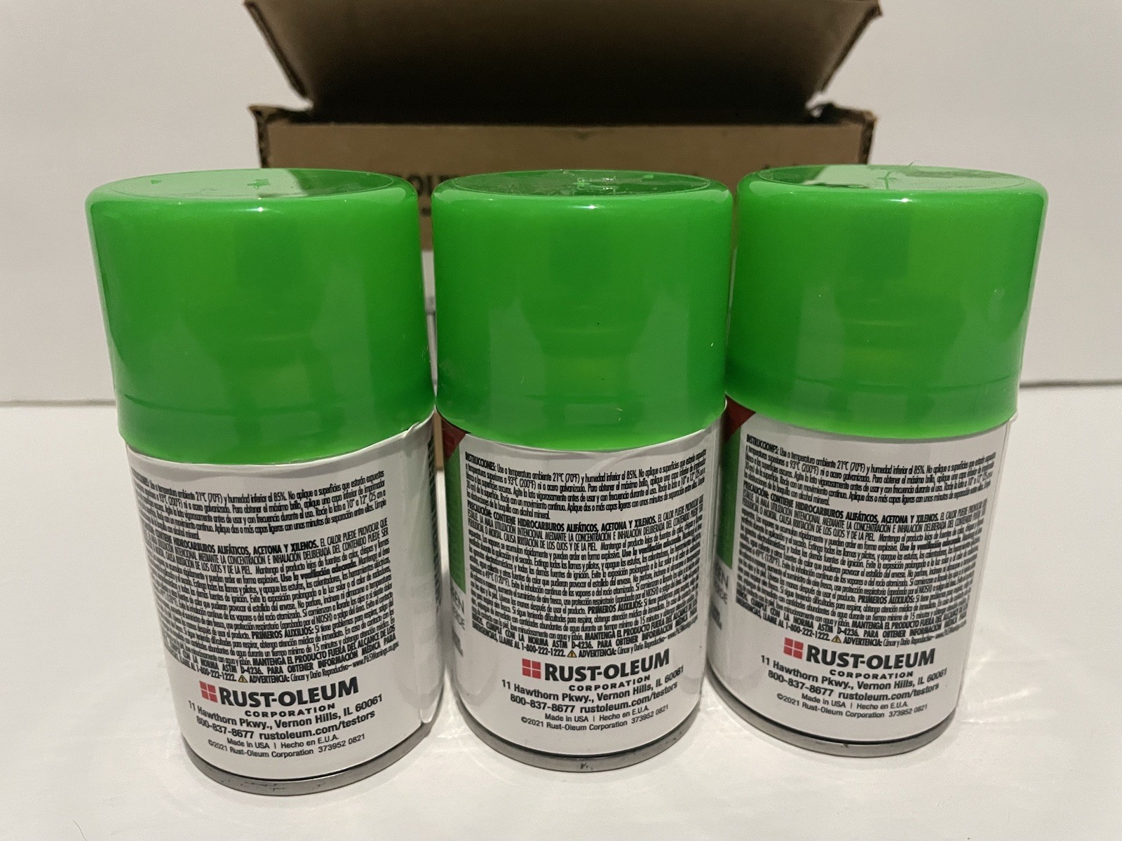3X Testors Fluorescent Green Glows Und. Blklight 3oz In/Out Door 79627 Rustoleum