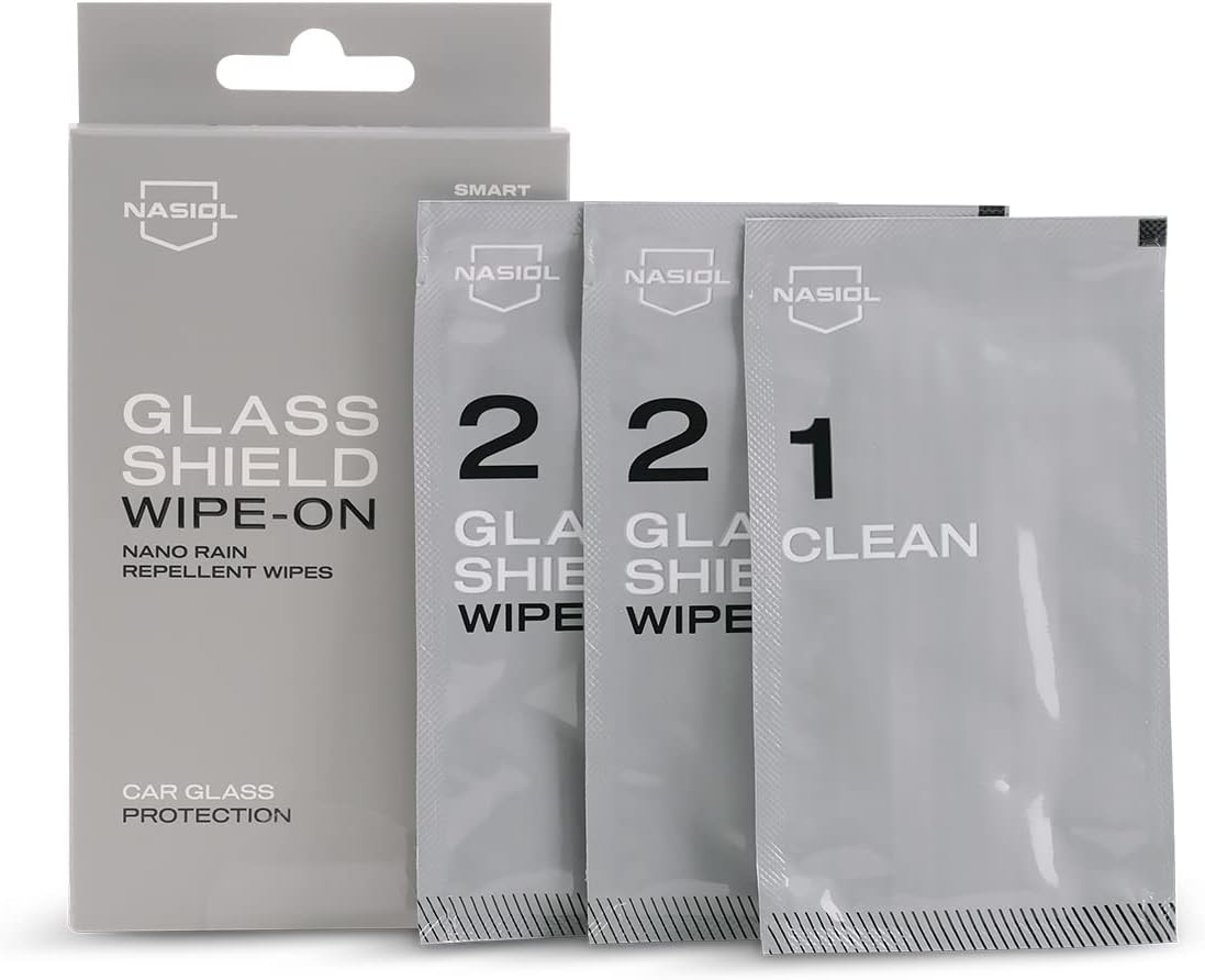 Glasshield Wipe-On Nano Rain Repellent Wipe Kit, Ceramic Coating for Windshield,