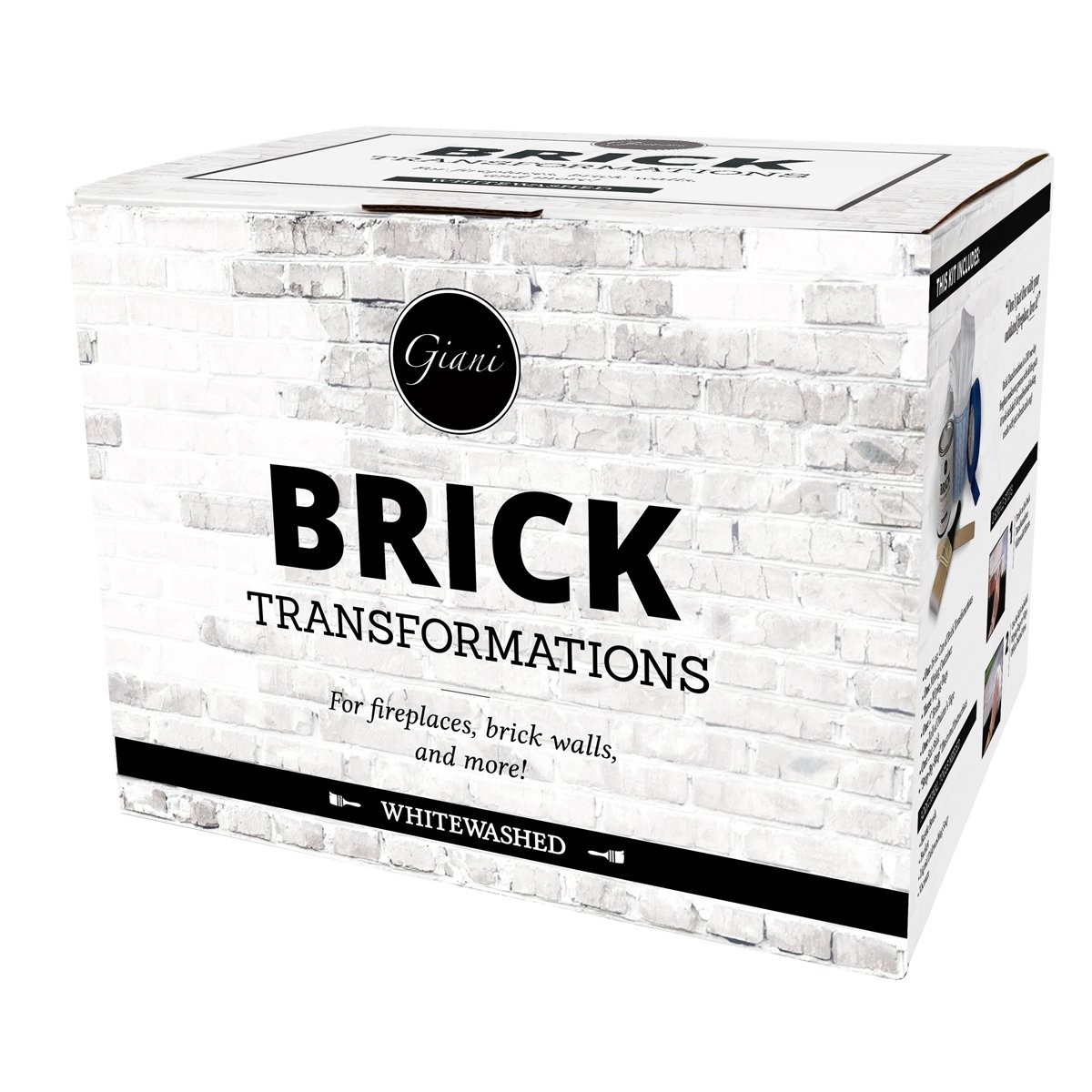 Giani Brick Transformations Kit – Whitewashed Fireplace & Wall Paint
