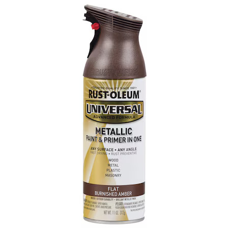 Rust-Oleum 271472 Spray Paint, Amber, Flat Metallic, Solvent, 11 Oz