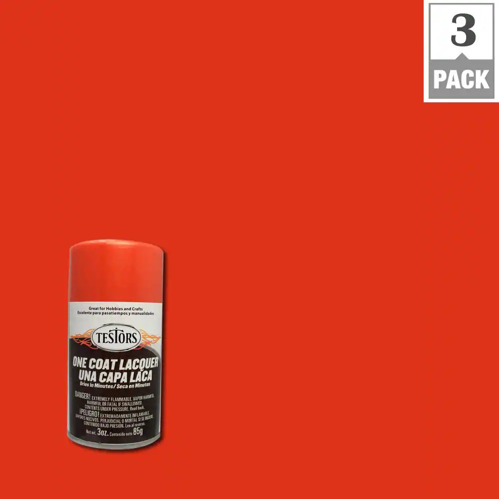 3 Oz. Flaming Orange Lacquer Spray Paint (3-Pack)